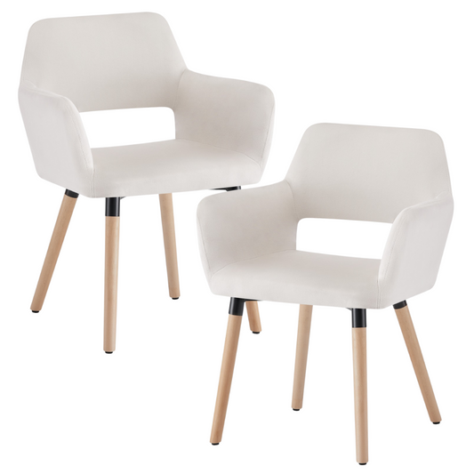 Pack 2 Sitial Boston Terciopelo Beige