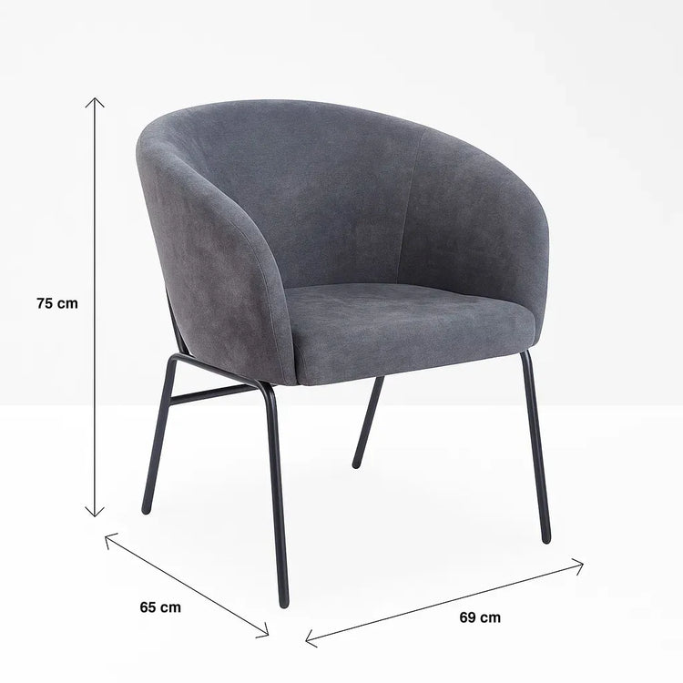 Sillón Dalbo | Terciopelo Gris