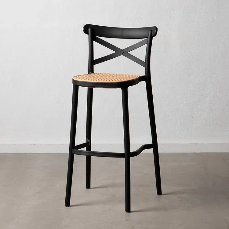 Pack 2 Taburetes Bar Valentino Negro 65 cm | Apilable| Exterior