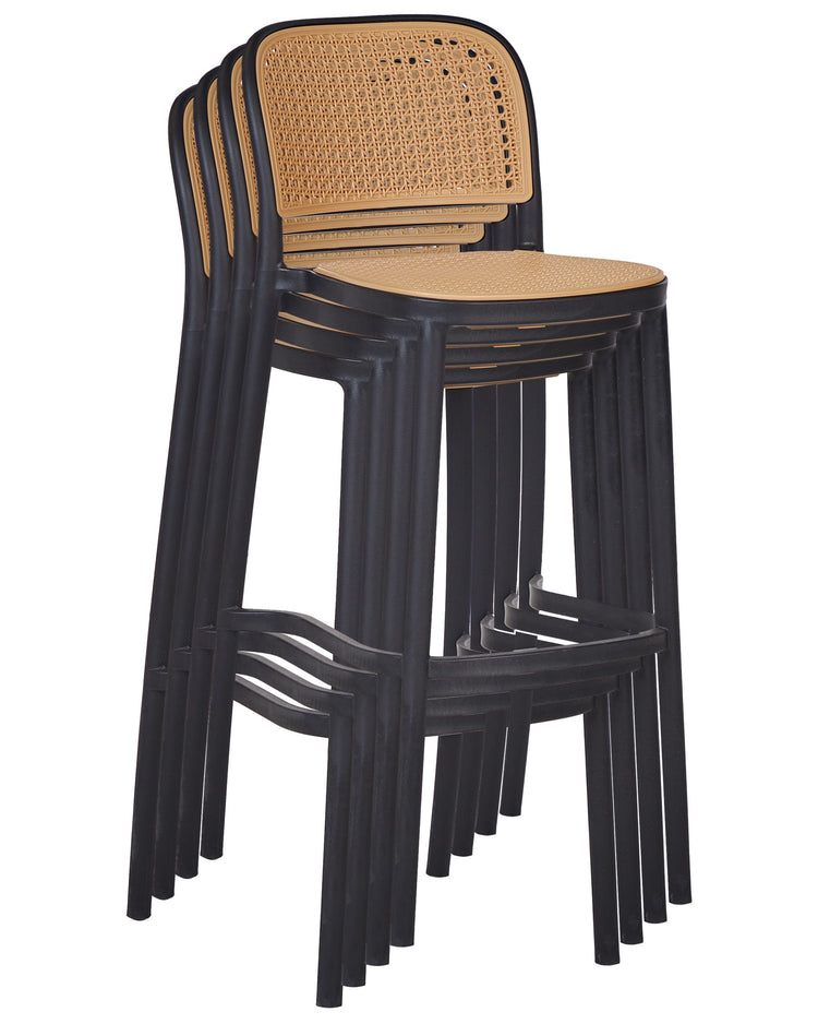 Pack 2 Taburete Montana Negro 65cm | Rattan Sintético, Exterior
