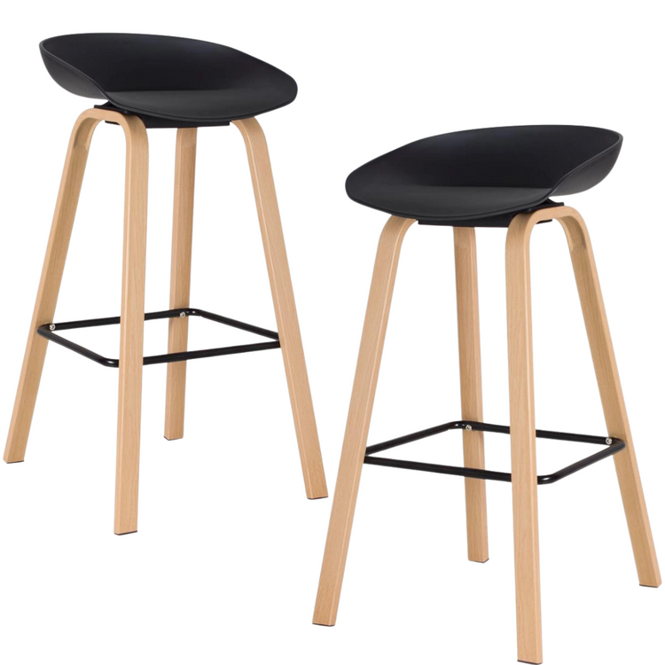 Pack 2 Taburetes Bar Nórdico Viggo 75 cm | Exterior Negro